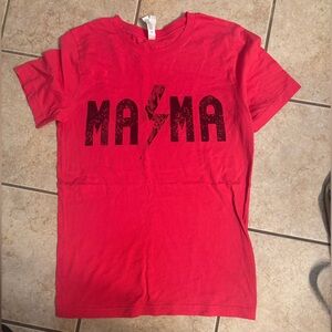 Bella Canvas hot pink mama tee